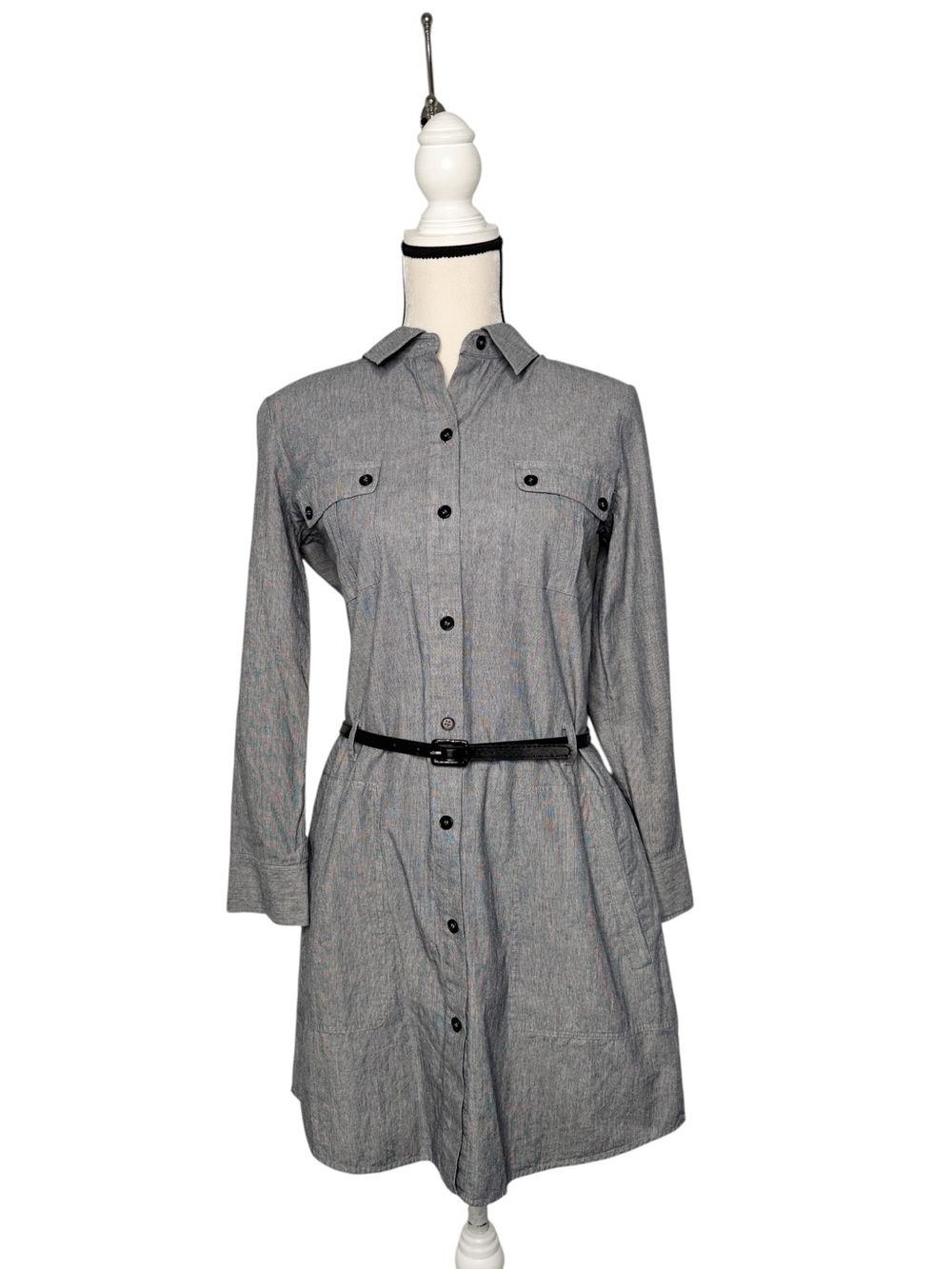 Theory Gray Trench Belted Dress Size 8